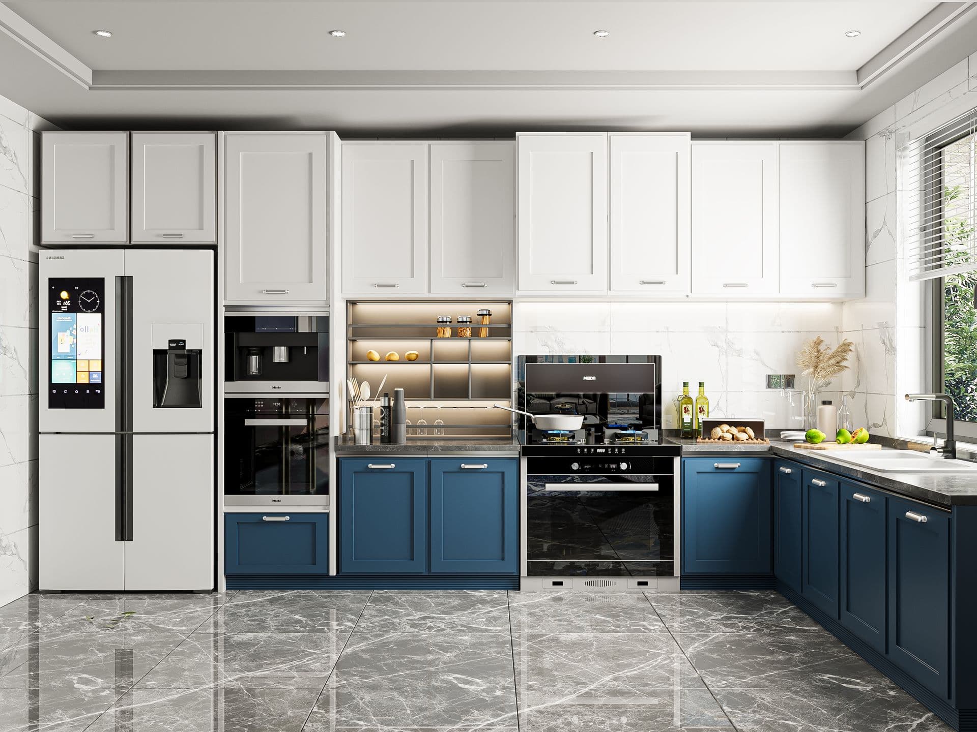 Iridium and Ultramarine Finished Kitchen